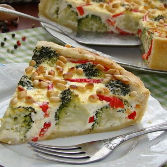 Рецепт пирог с творогом и брокколи