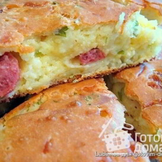 Рецепт сыроколбасный пирог