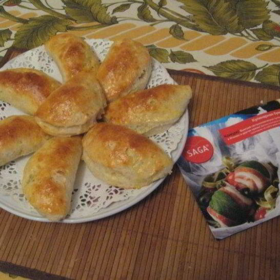 Рецепт пирожки из творожного теста с яблоками и сахаром