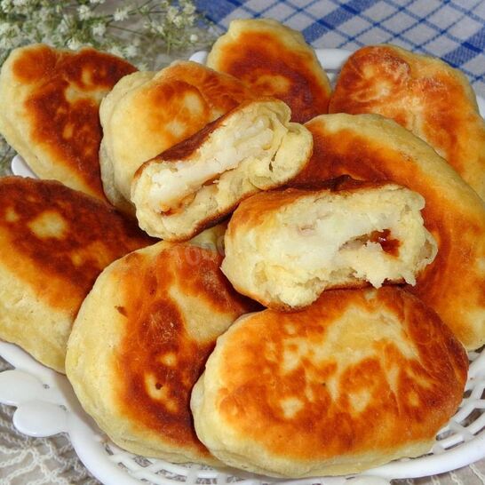 Рецепт пирожки с картошкой на кефире жареные