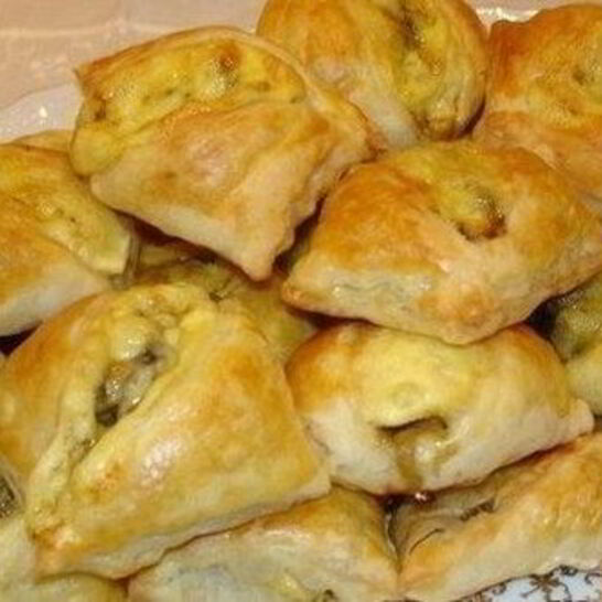 Рецепт закусочные пирожки с сыром и грибами