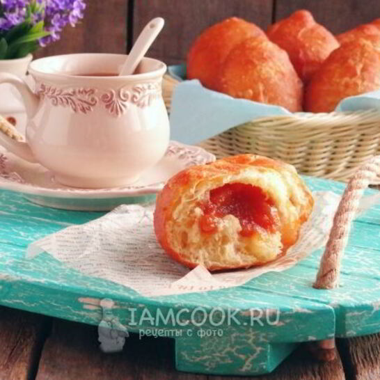 Рецепт жареные пирожки с повидлом