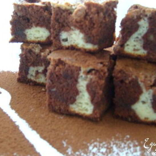 Рецепт брауни с грецким орехом и сливочной начинкой