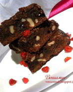 Брауни с клюквой и грецкими орехами