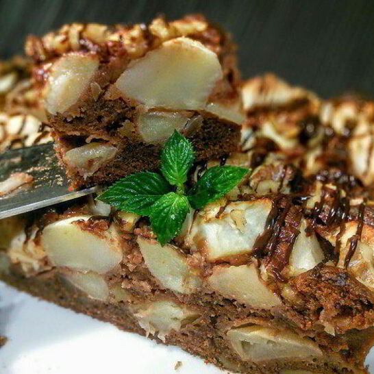 Рецепт брауни с яблоками