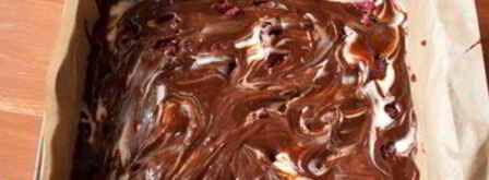 брауни со сливочным сыром и малиной. Шаг 10