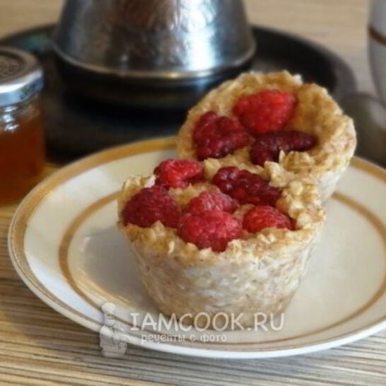 Рецепт овсяные пирожные с малиной