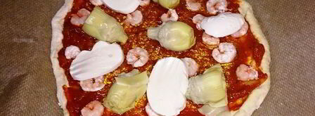 пицца посейдон с артишоками и креветками. Шаг 5