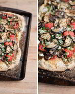 Пицца с баклажанами и грибами