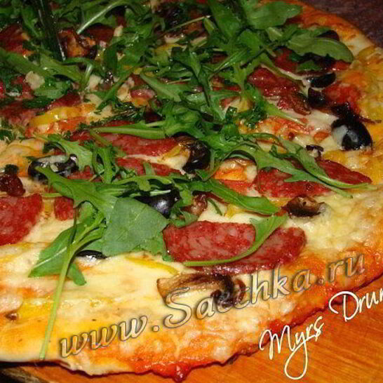 Рецепт пицца с грибами на кефире