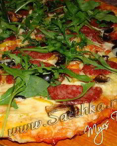 Пицца с грибами на кефире