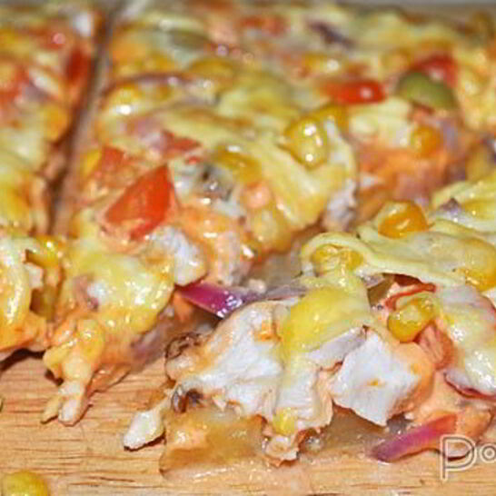 Рецепт пицца с копченой курицей
