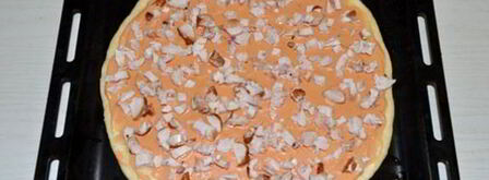 пицца с копченой курицей. Шаг 2