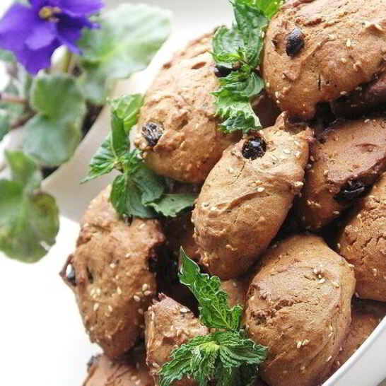 Рецепт пряники с кунжутом, изюмом и мятой