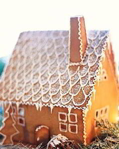 Рождественский снежный пряничный домик