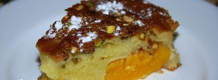 фисташковая шарлотка с персиками. Шаг 13