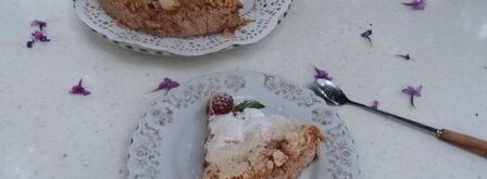 меренговая шарлотка с малиной и белым шоколадом. Шаг 11