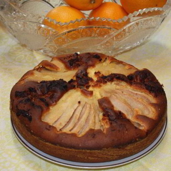 Рецепт шарлотка с грушами и орехами