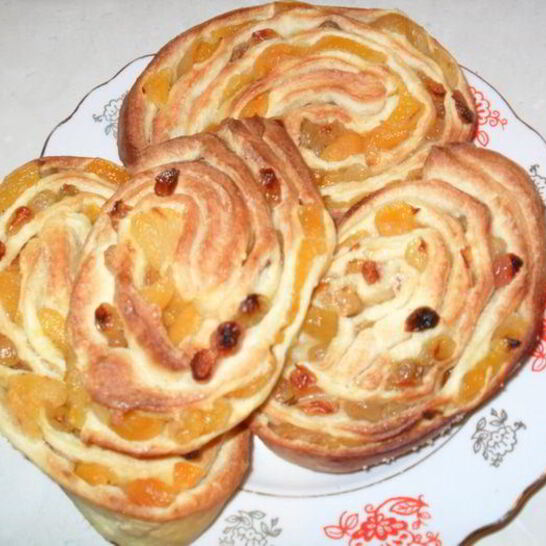 Рецепт сладкая выпечка с сухофруктами