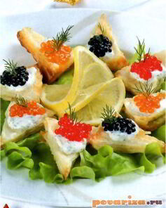 Слойки с икрой