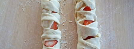 слойки с клубникой и бананом. Шаг 10