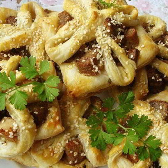 Рецепт слойки с мясом