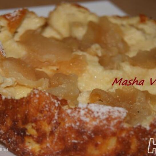 Рецепт большой сырник с яблоками