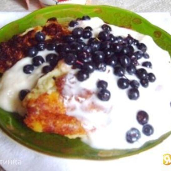 Рецепт сырники с черникой