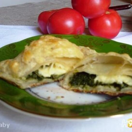 Рецепт сырно шпинатные слойки