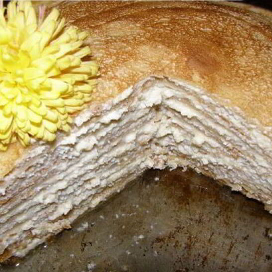 Рецепт блинчатый торт с творогом