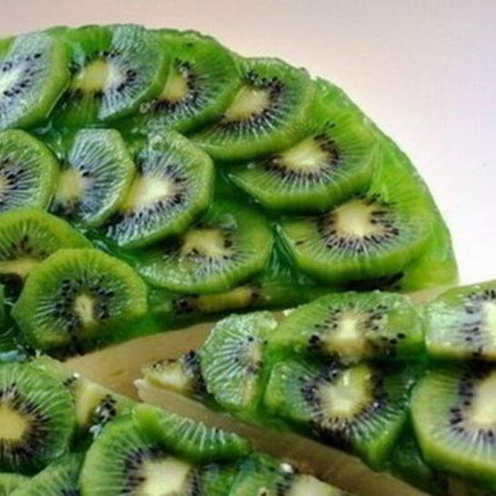 Рецепт нежный творожный торт с киви без выпечки