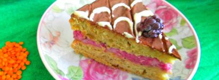 постный полезный чечевичный торт с ежевичным кремом. Шаг 4