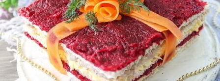 селедочный торт на вафельных коржах. Шаг 12