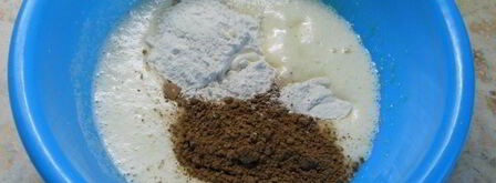 шоколадный бисквит в микроволновке. Шаг 2