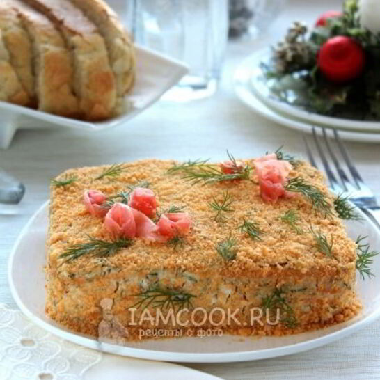 Рецепт закусочный торт из крекера