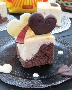 Двухцветная бананово-творожная запеканка