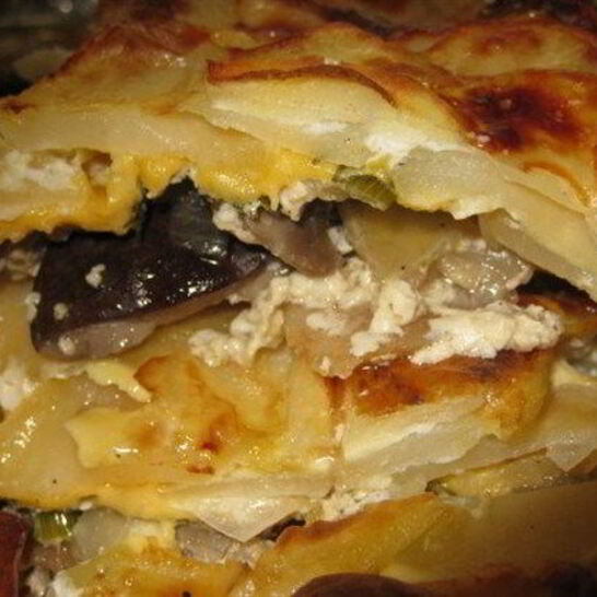 Рецепт картофельная запеканка с грибами и сыром