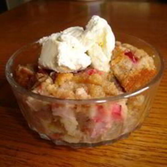 Рецепт хлебная запеканка с ревенем