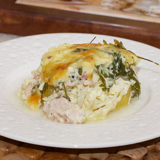 Рецепт нежная запеканка с куриным филе