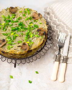 Слоеная запеканка с картофелем и грибами