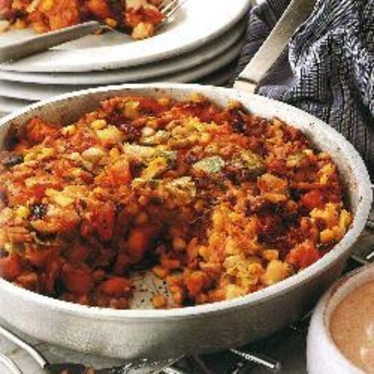 Рецепт запеканка из курицы с картошкой, бататом и кукурузой