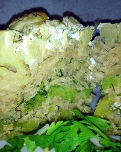 Запеканка из цветной капусты с брокколи