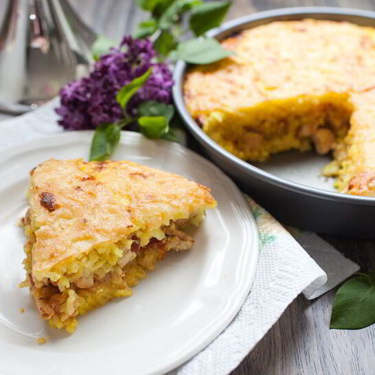Рецепт запеканка с курицей и рисом
