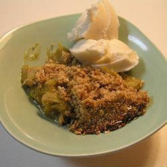 Рецепт запеканка с ревенем и яблоком