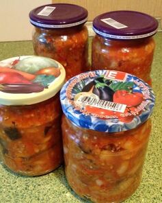 Баклажаны с фасолью на зиму салат