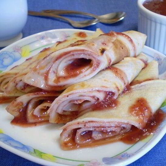 Рецепт блинчики с джемом