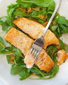 Лосось в апельсиновом джеме