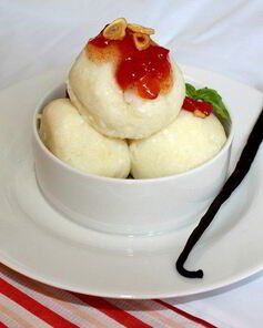 Рисовые кнедлики с томатным джемом