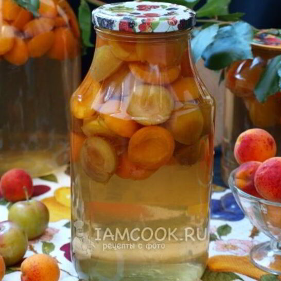 Рецепт компот из сливы и абрикоса на зиму