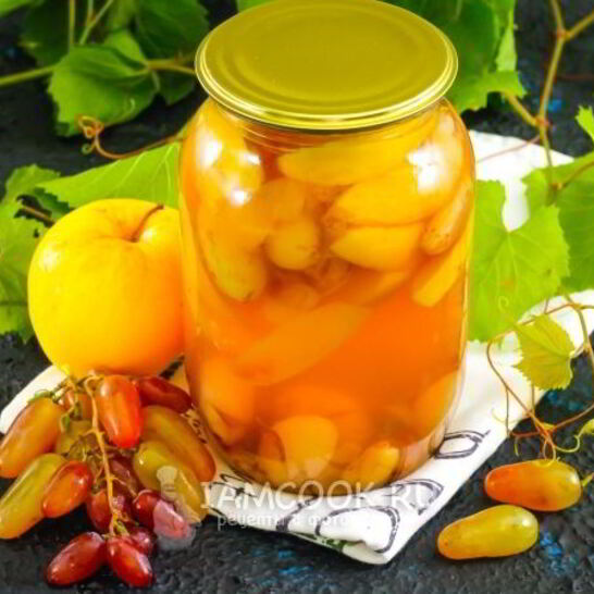 Рецепт компот из винограда и яблок на зиму